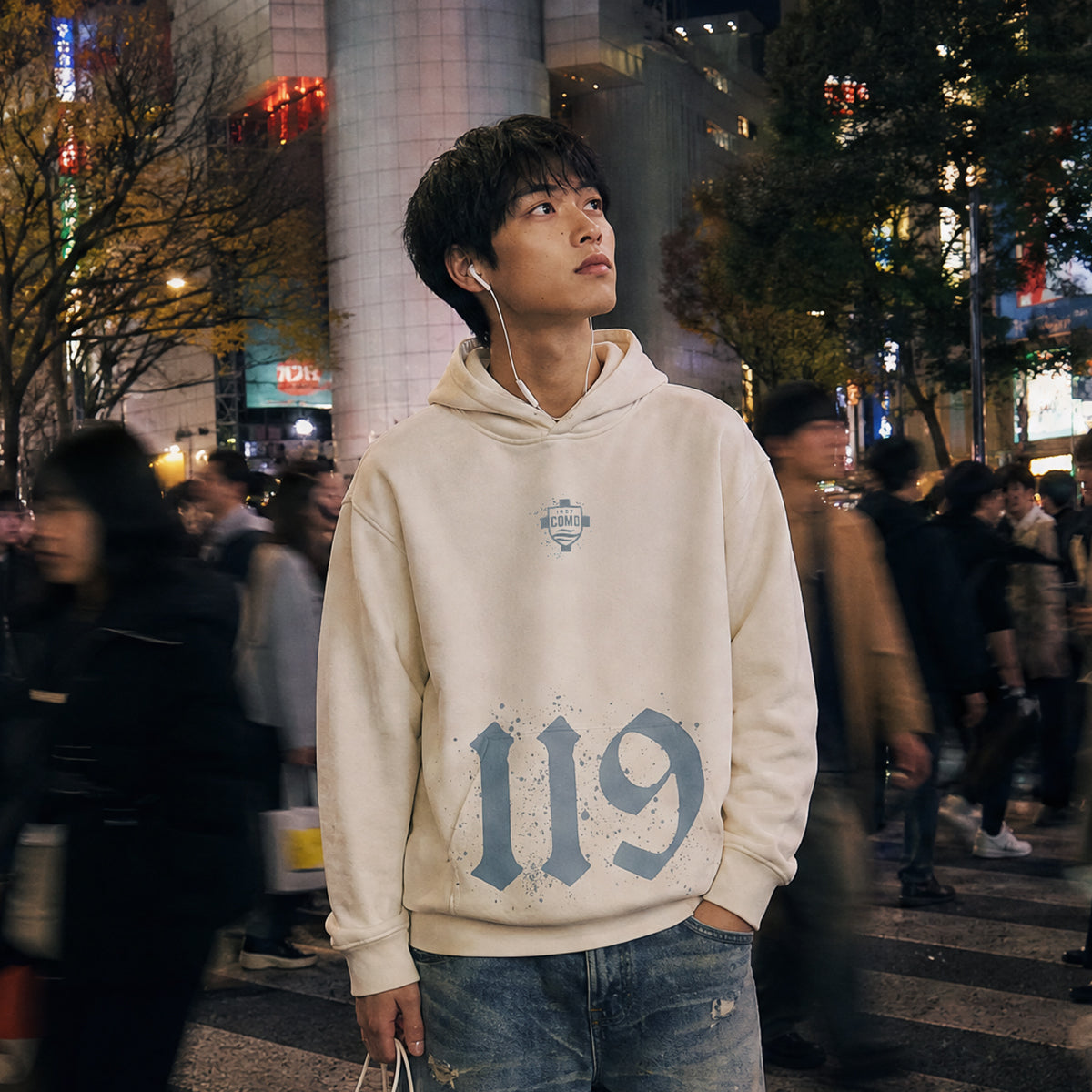 Como 1907 119th Anniversary Hoodie Cream
