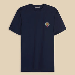 Navy “Filo di Scozia” Round Neck T-Shirt