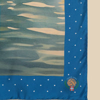 Printed Silk Foulard with Soccer Player and Como in Back