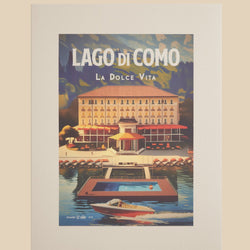 Poster with Villa and Boat