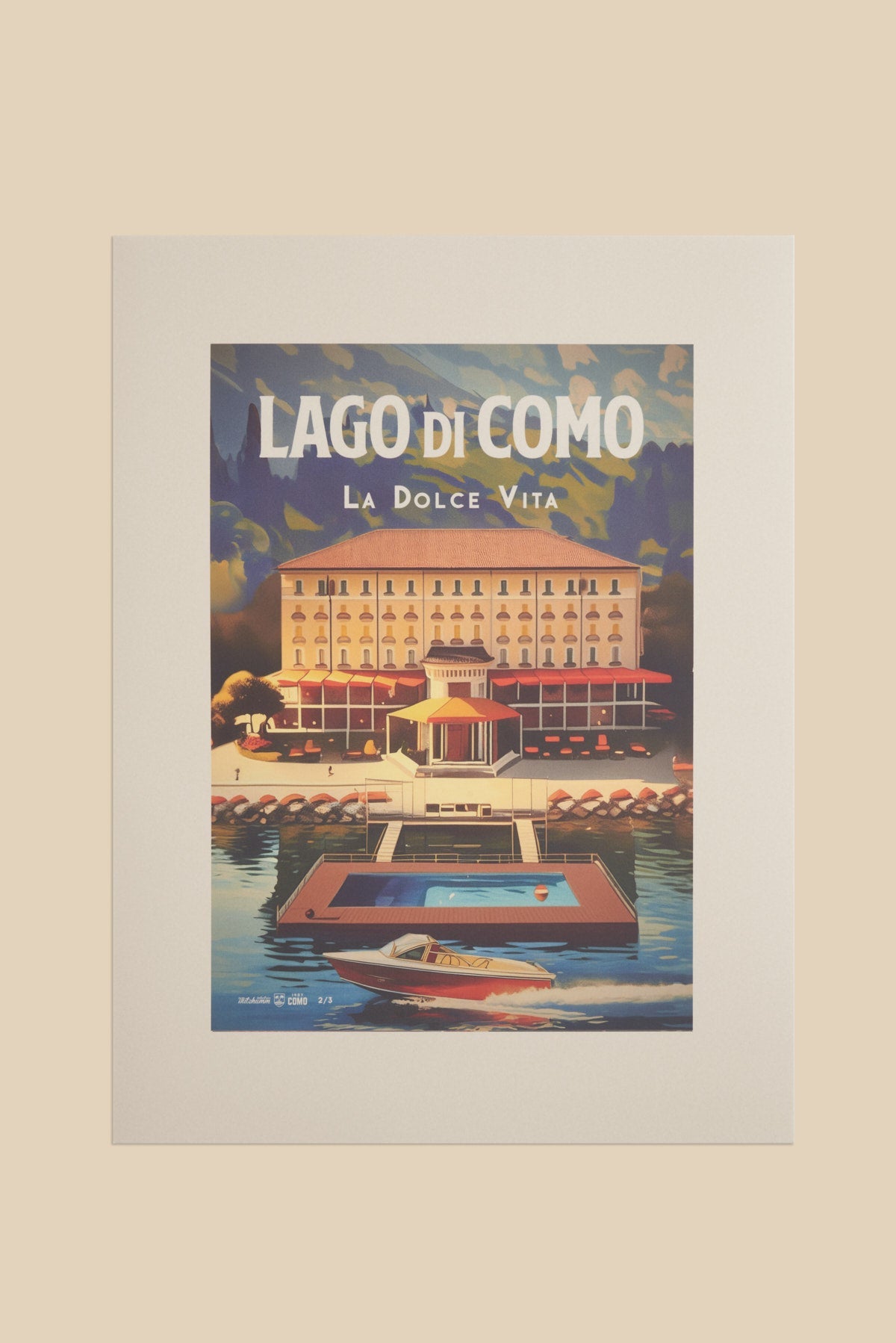 Poster with Villa and Boat