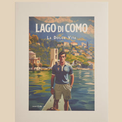 Poster with Soccer Player and Como in Back