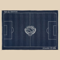 Coperta in Merino con Campo da Calcio Navy