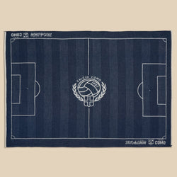 Coperta in Merino con Campo da Calcio Navy