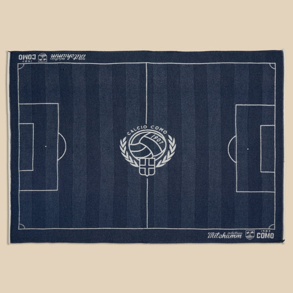 Merino Blanket with Football Pitch Navy