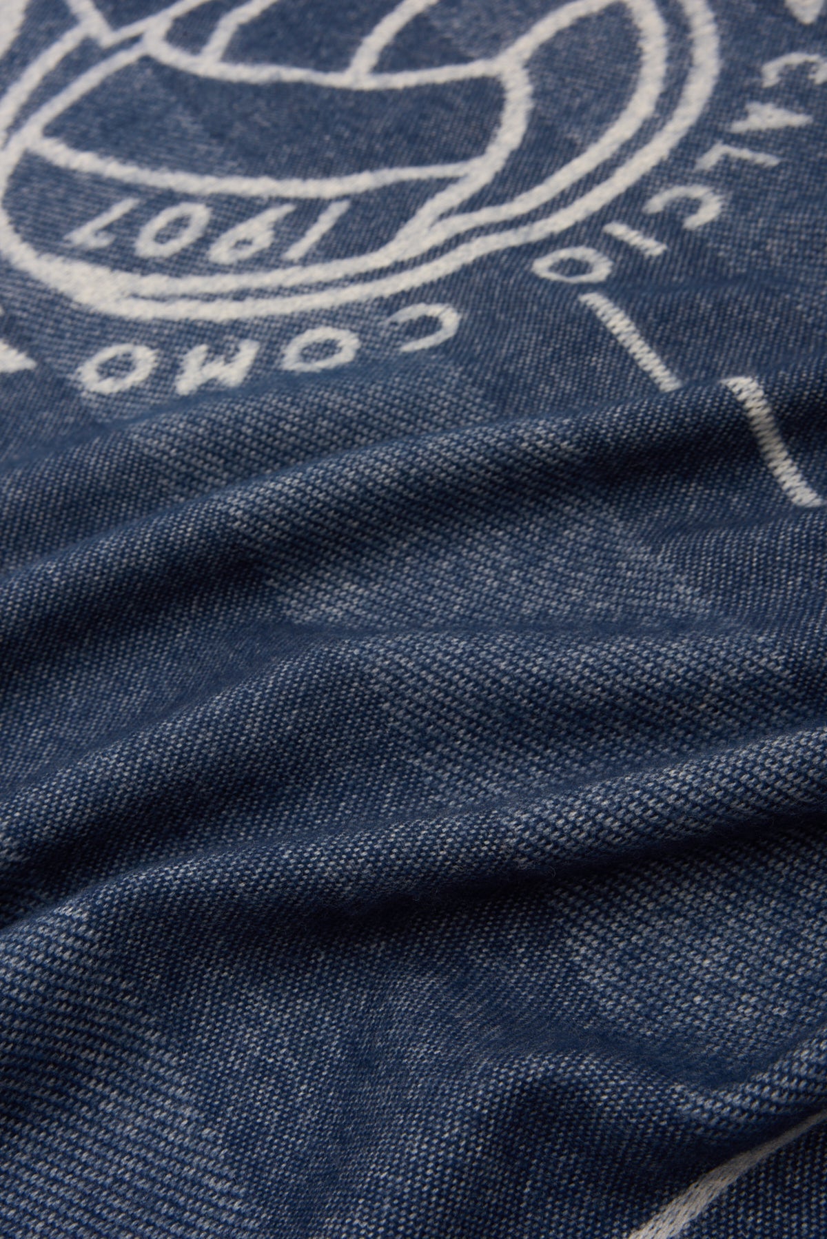 Coperta in Merino con Campo da Calcio Navy