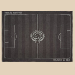 Coperta in Merino con Campo da Calcio Marrone