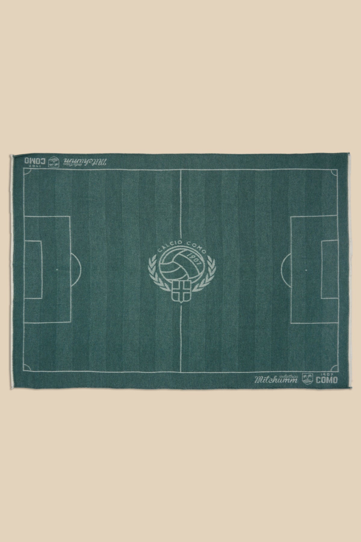 Coperta in Merino con Campo da Calcio Verde