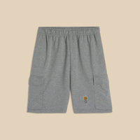 Grey Cotton Training Cargo Shorts