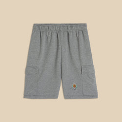Grey Cotton Training Cargo Shorts