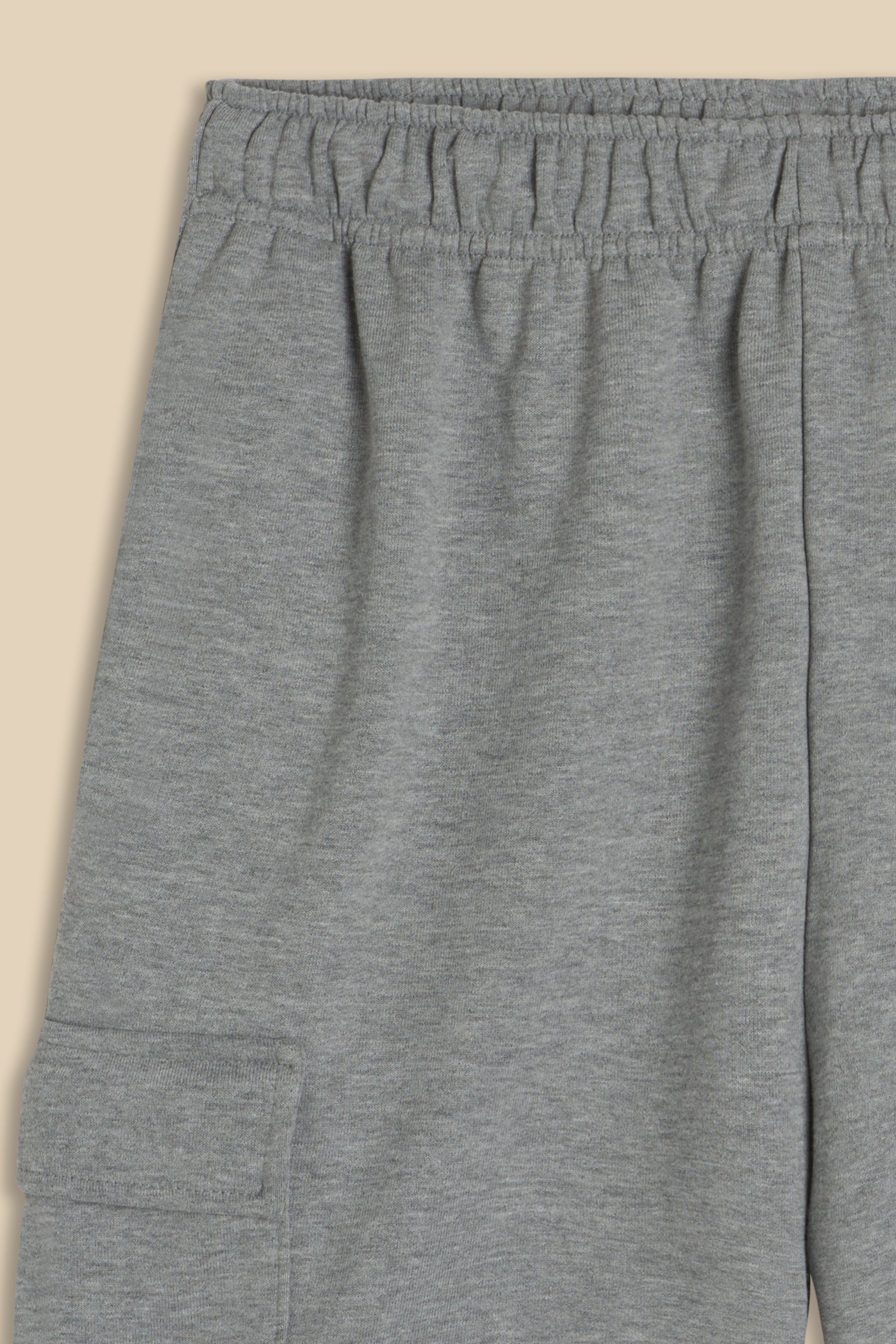Grey Cotton Training Cargo Shorts
