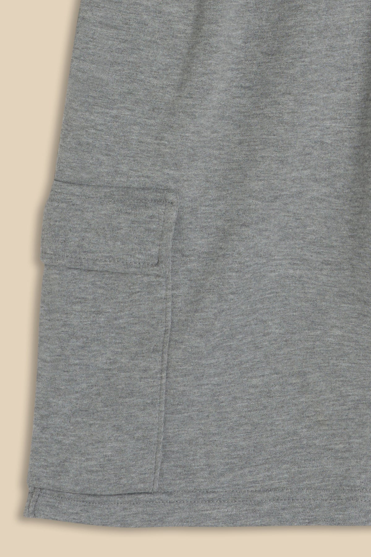 Grey Cotton Training Cargo Shorts