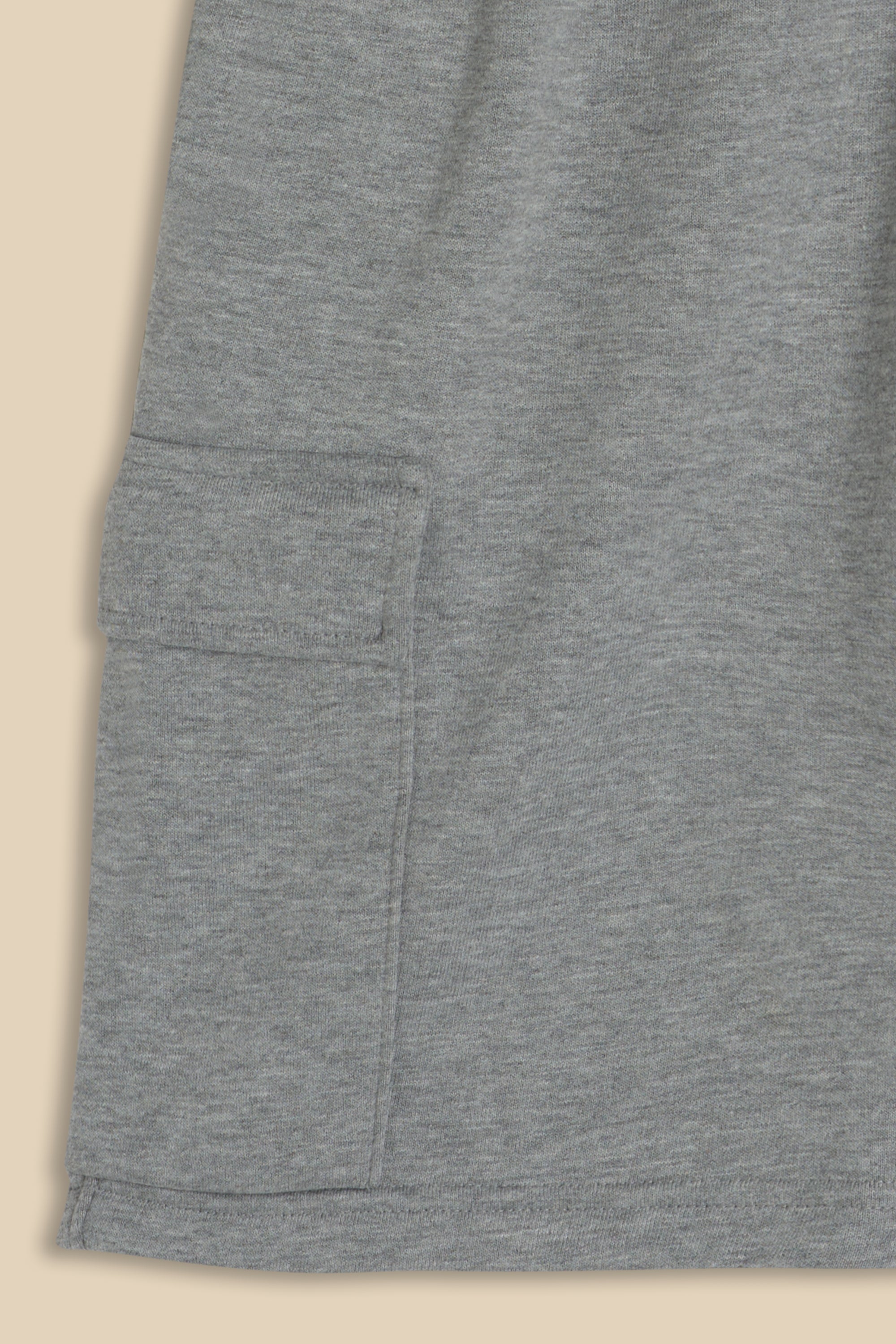 Grey Cotton Training Cargo Shorts