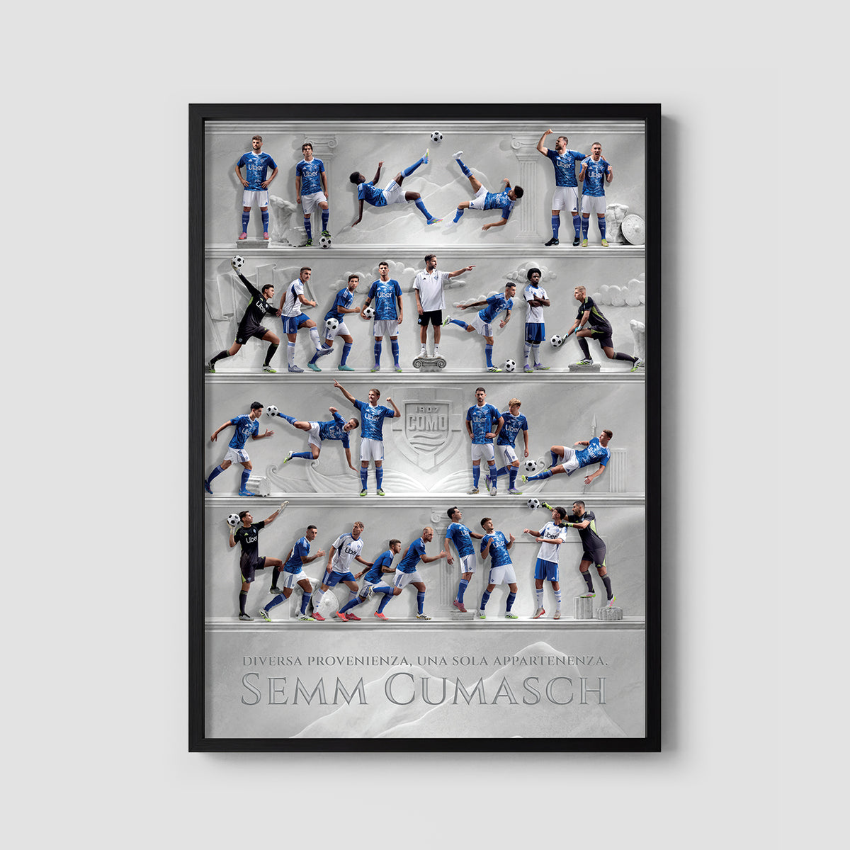 Como 1907 Poster Men's First Team 25/26 Poster 50x70