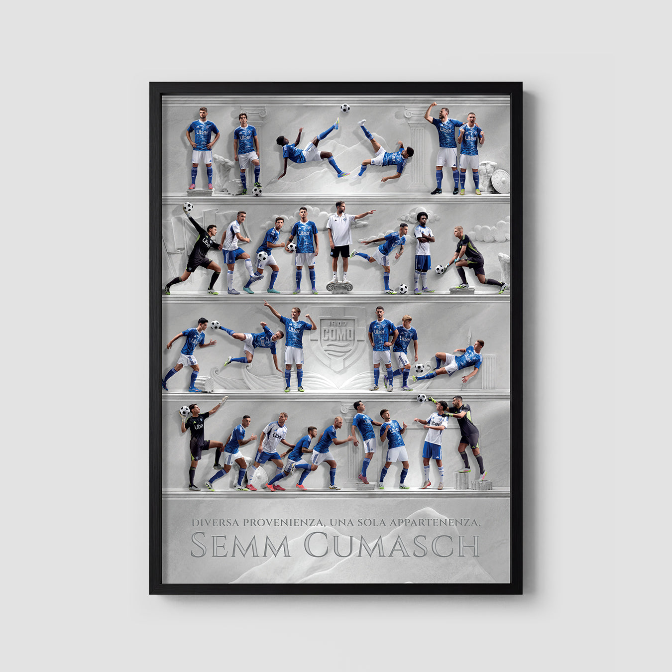 Como 1907 Poster Men's First Team 25/26 Poster 50x70