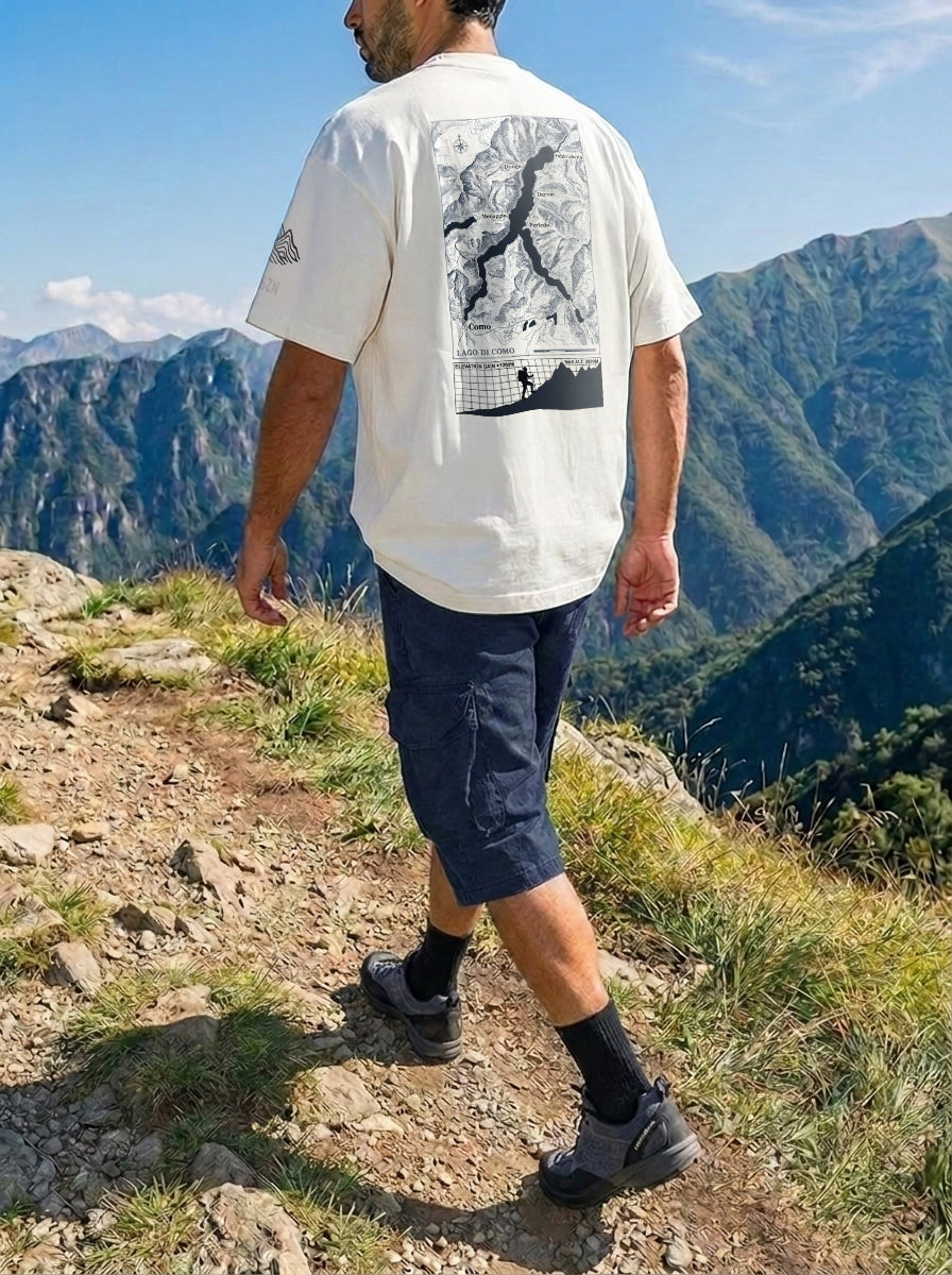 Adidas Como Hiking Club Mountain T-shirt Blu