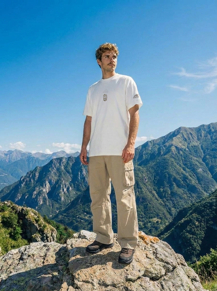 Adidas Como Hiking Club Mountain T-shirt Beige