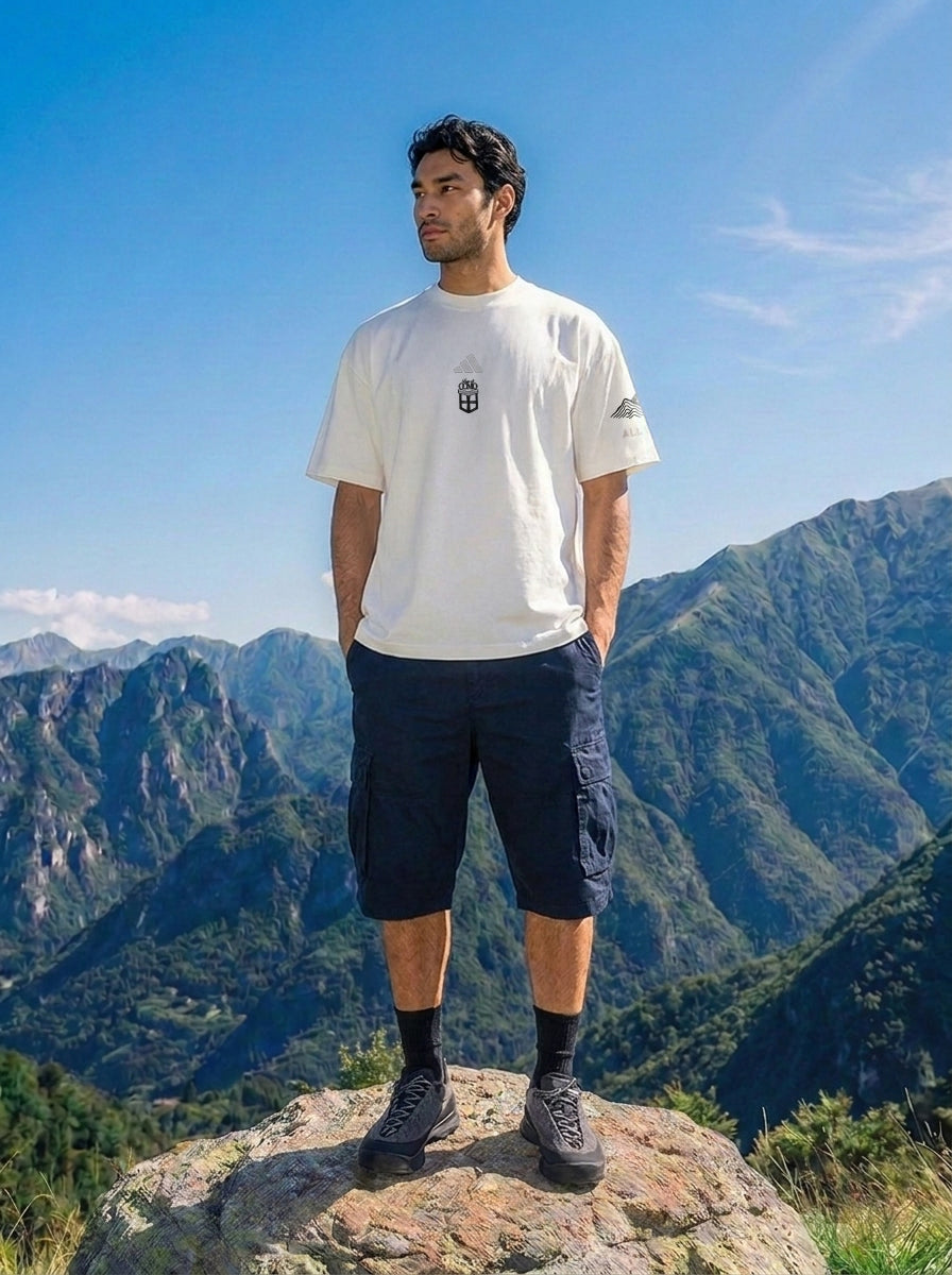Adidas Como Hiking Club Mountain T-shirt Blu
