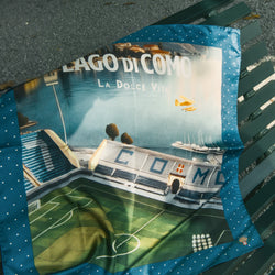 Printed Silk Foulard with Sinigaglia Stadium