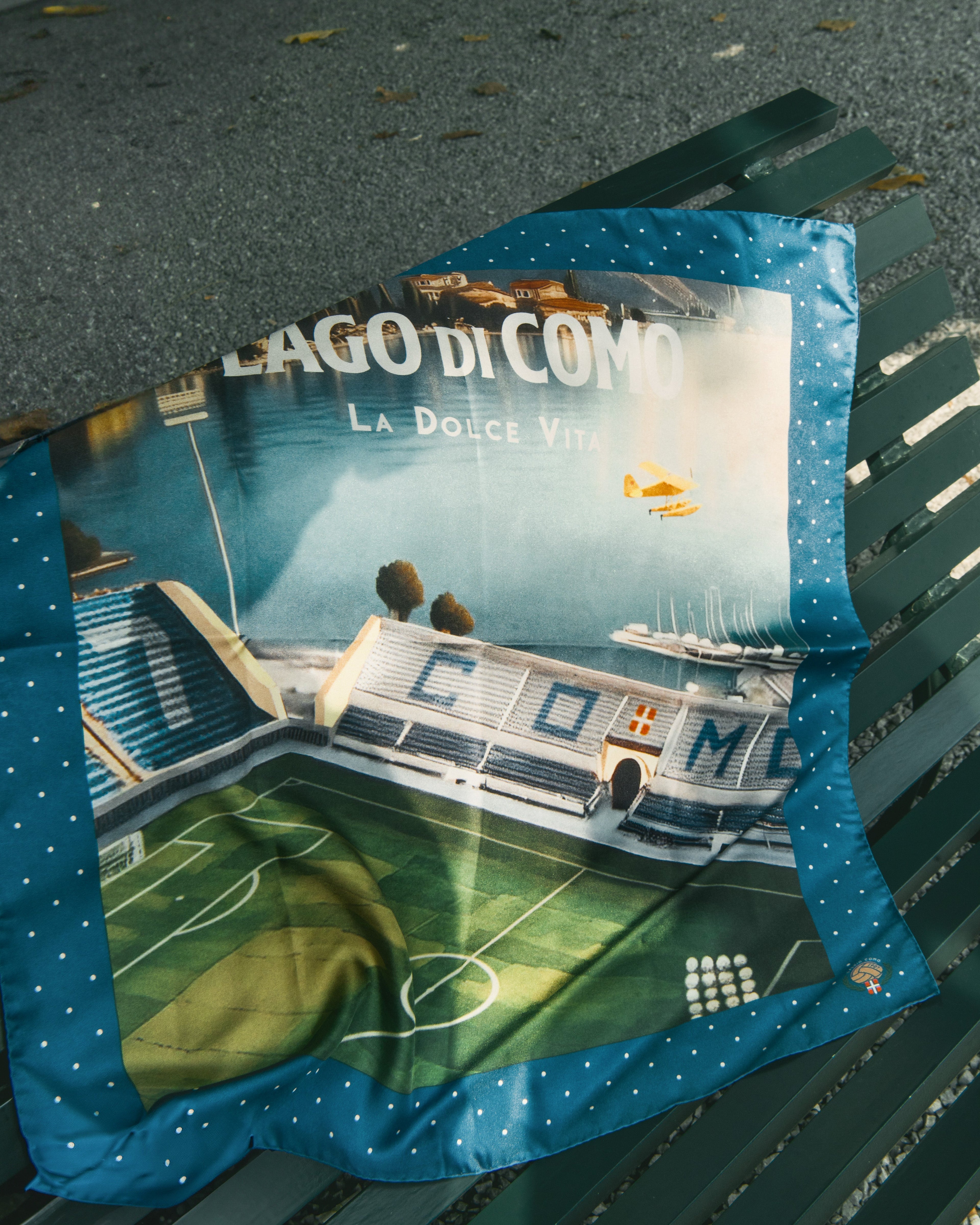 Printed Silk Foulard with Sinigaglia Stadium