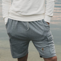 Grey Cotton Training Cargo Shorts