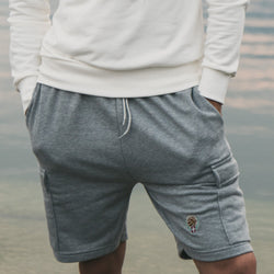 Grey Cotton Training Cargo Shorts