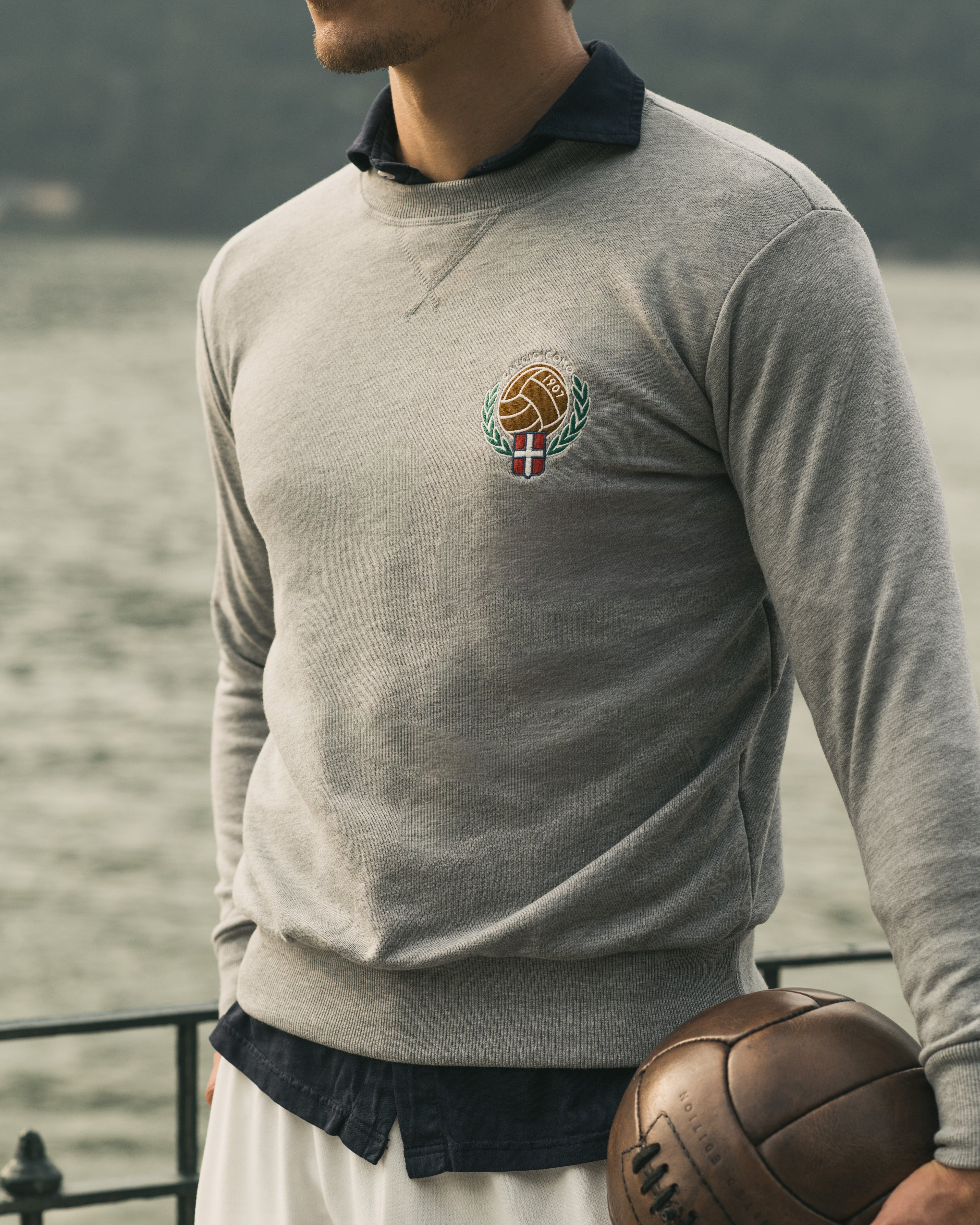 Grey Cotton Training Crew Neck Sweatshirt