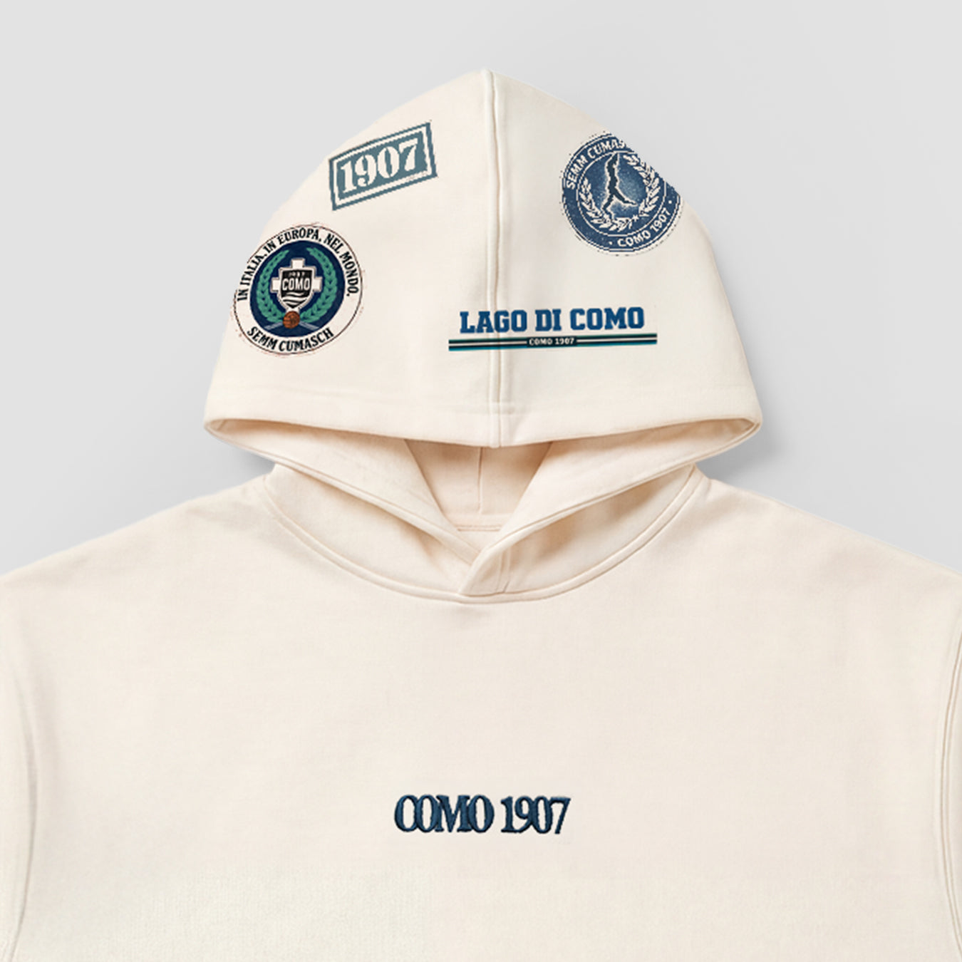 Como 1907 Heritage Felpa con cappuccio Crema