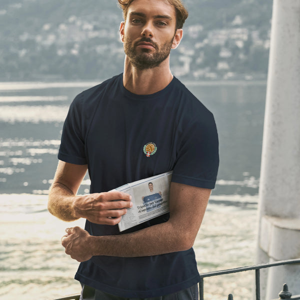Navy “Filo di Scozia” Round Neck T-Shirt