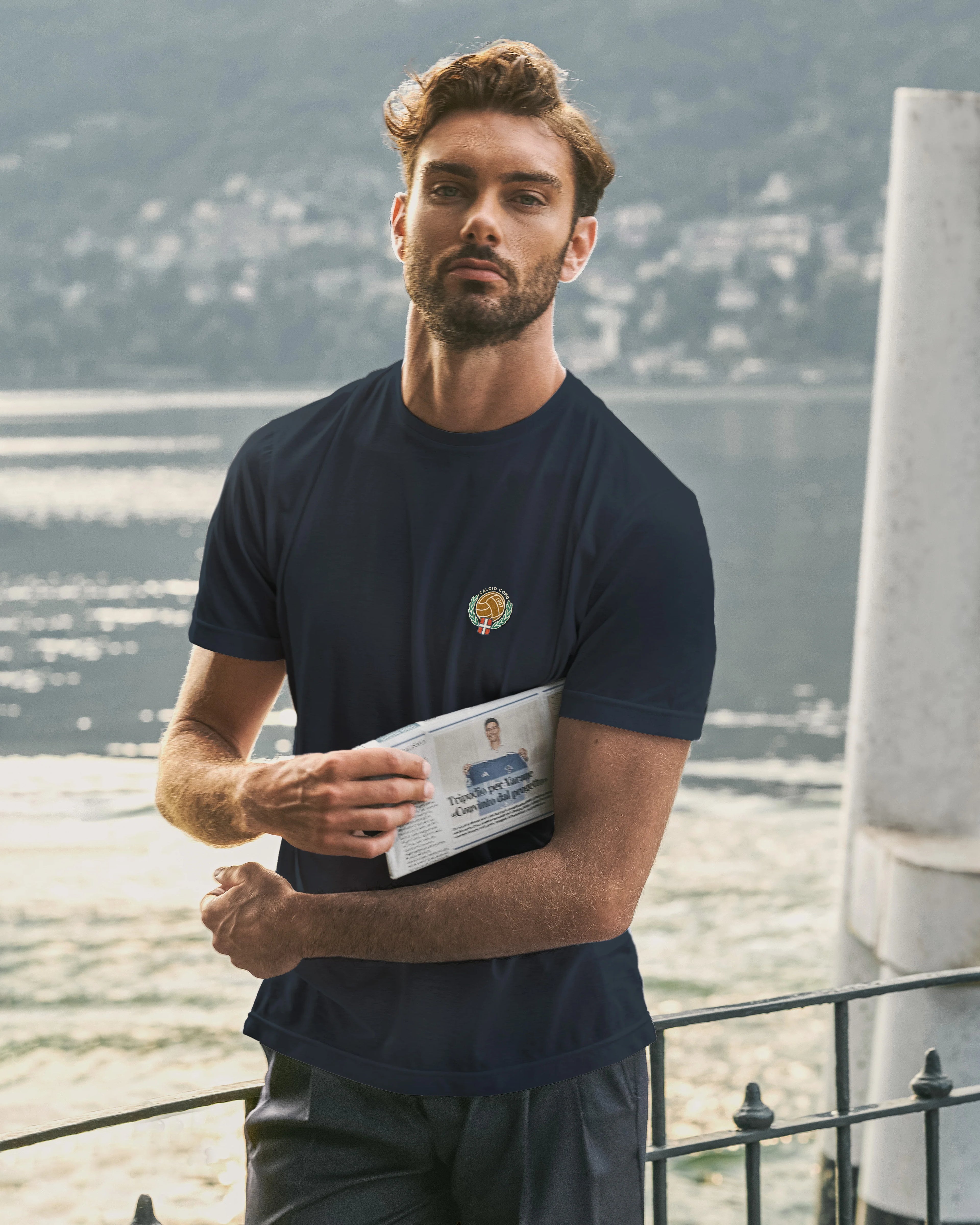 Navy “Filo di Scozia” Round Neck T-Shirt