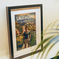 Poster with Soccer Player and Como in Back