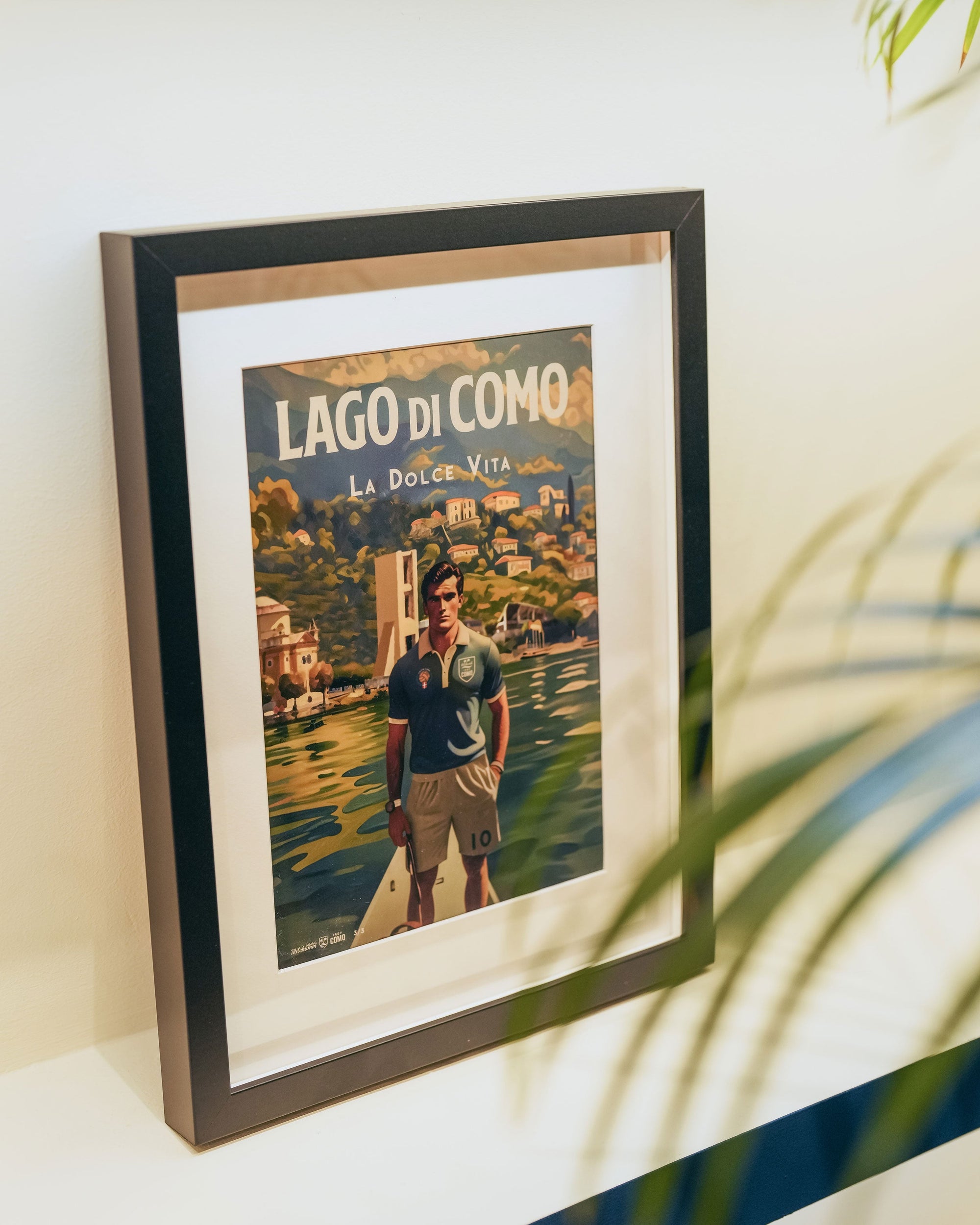 Poster with Soccer Player and Como in Back
