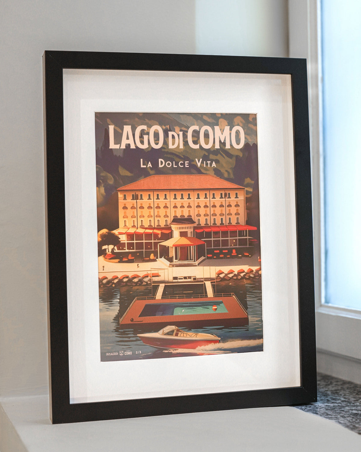 Poster with Villa and Boat