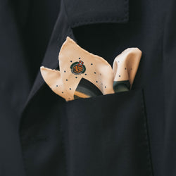 Printed Silk Handkerchief with Villa and Boat